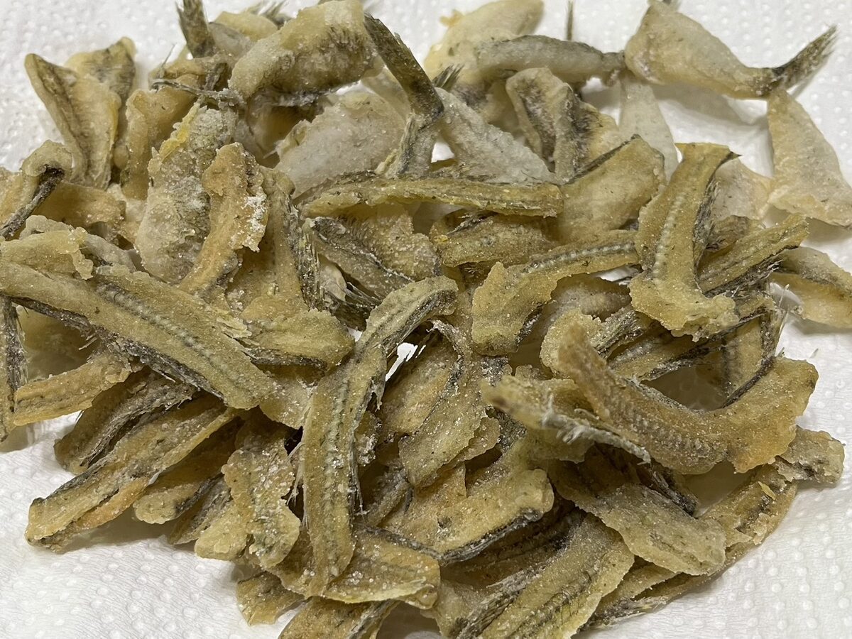 釣ったハゼの唐揚げ
